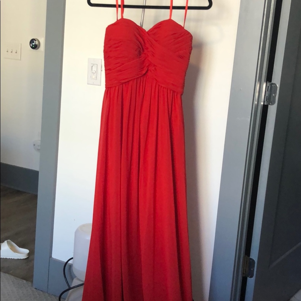 Red Princess Cut Gown
